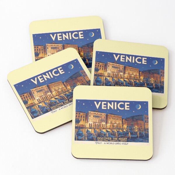 Item preview, Venice at Night Grand Canal Gondolas designed and sold by ArtworkNorth.
