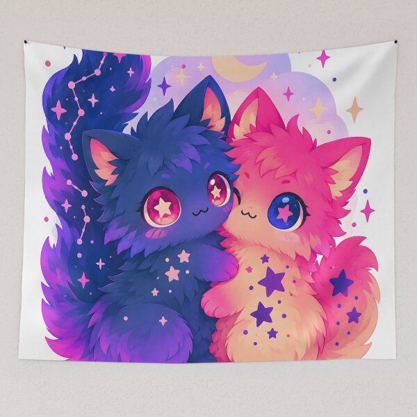 Item preview, Celestial Star Kittens Hugging Under the Moon designed and sold by Pure Craft.