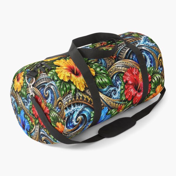 Item preview, Polynesian Tropical Hibiscus & Ocean Waves – Colorful Island Pattern designed and sold by artistwill.
