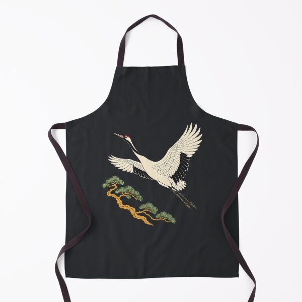 Item preview, Japanese Crane in Flight – Pine Tree Bird Art designed and sold by DreamCraze.