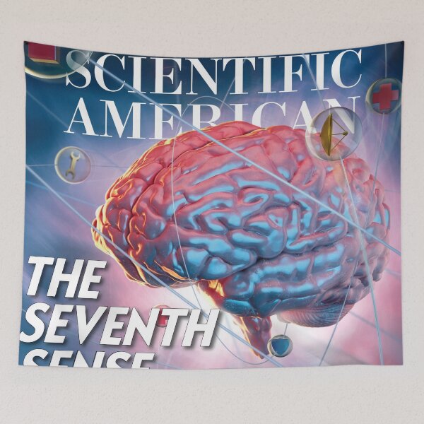 Item preview, Scientific American Magazine Cover Fan Art Original Custom Vintage Science Physics Biology Poster Wall Art Tee Design designed and sold by Cool Robot Bro..