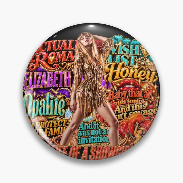 Item preview, TLOAS Taylor All Songs Collage Showgirl Encore Edition Sticker – Gold Glitter Encore Era Design designed and sold by taylorvinyls.