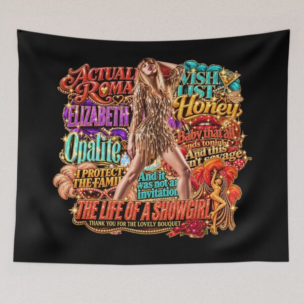 Item preview, TLOAS Taylor All Songs Collage Showgirl Encore Edition Sticker – Gold Glitter Encore Era Design designed and sold by taylorvinyls.
