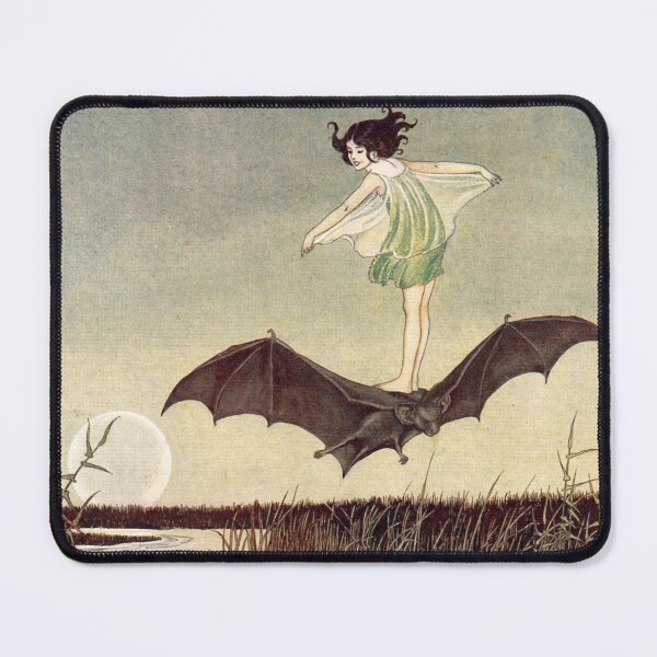 Item preview, Fairy Girl Riding a Bat - Ida Rentoul Outhwaite designed and sold by forgottenbeauty.
