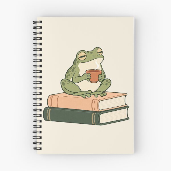 Item preview, Cozy Frog with Books and Tea – Cottagecore designed and sold by DreamCraze.