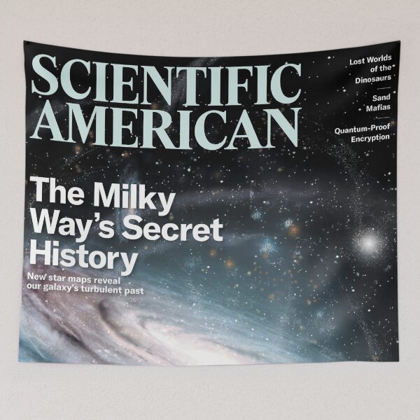 Item preview, Scientific American Magazine Cover Fan Art Original Custom Vintage Science Physics Biology Poster Wall Art Tee Design designed and sold by Cool Robot Bro..