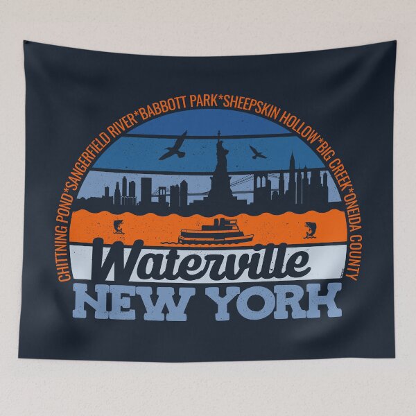 Item preview, Waterville New York Sunset Retro Vintage Local Pride Logo designed and sold by CRHPOD20.