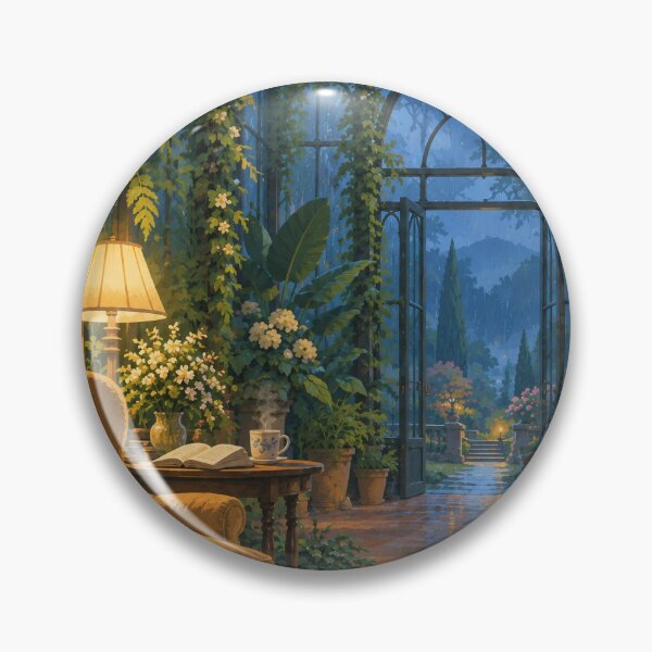 Item preview, Cozy Greenhouse Reading Nook on a Rainy Evening designed and sold by DreamCraze.