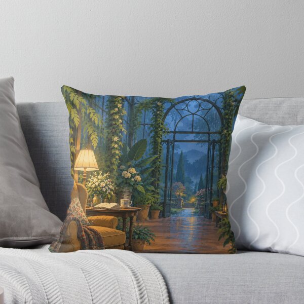 Item preview, Cozy Greenhouse Reading Nook on a Rainy Evening designed and sold by DreamCraze.