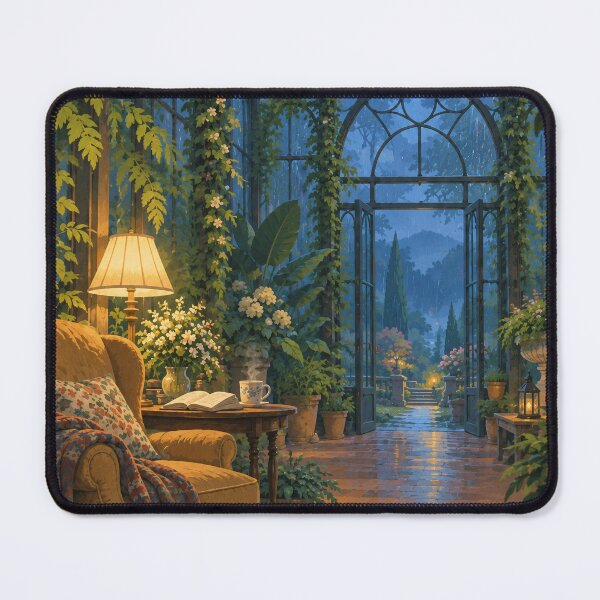Item preview, Cozy Greenhouse Reading Nook on a Rainy Evening designed and sold by DreamCraze.