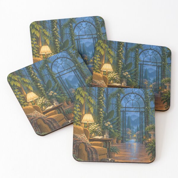 Item preview, Cozy Greenhouse Reading Nook on a Rainy Evening designed and sold by DreamCraze.