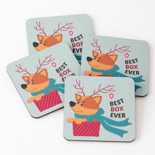 Item preview, Best Box Ever Funny Christmas Corgi Reindeer Antlers Gift designed and sold by Skryp-art.
