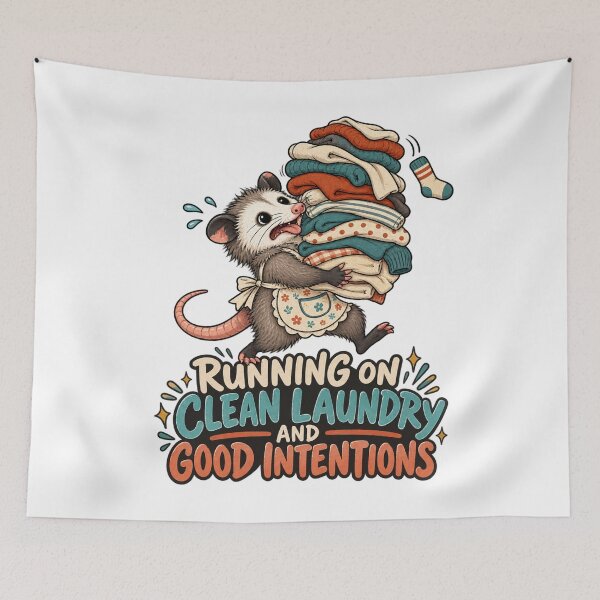 Item preview, Running on Clean Laundry and Good Intentions - Opossum designed and sold by Good Mood Foundry.