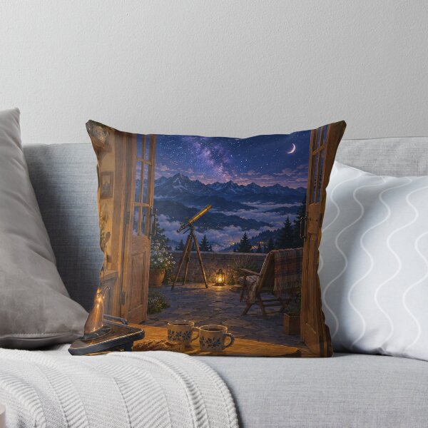 Item preview, Cozy Mountain Cabin Stargazing – Milky Way Night designed and sold by DreamCraze.