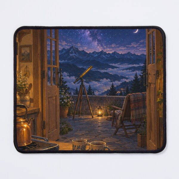 Item preview, Cozy Mountain Cabin Stargazing – Milky Way Night designed and sold by DreamCraze.