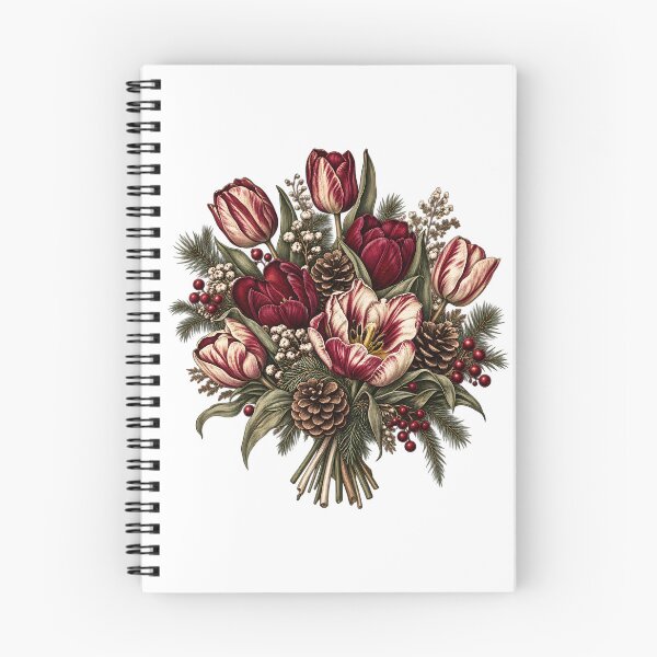 Item preview, Tulip Winter Floral Bouquet Pine Cone Botanical Christmas Nature designed and sold by Rtcraftani.