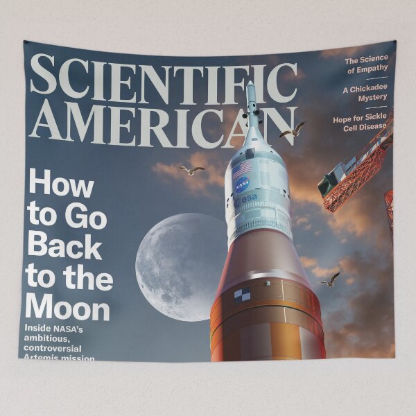 Item preview, Scientific American Magazine Cover Fan Art Original Custom Vintage Science Physics Biology Poster Wall Art Tee Design designed and sold by Cool Robot Bro..