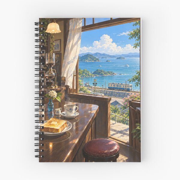 Item preview, Japanese Seaside Cafe – Summer Coffee and Coastal Train designed and sold by DreamCraze.