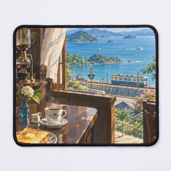 Item preview, Japanese Seaside Cafe – Summer Coffee and Coastal Train designed and sold by DreamCraze.