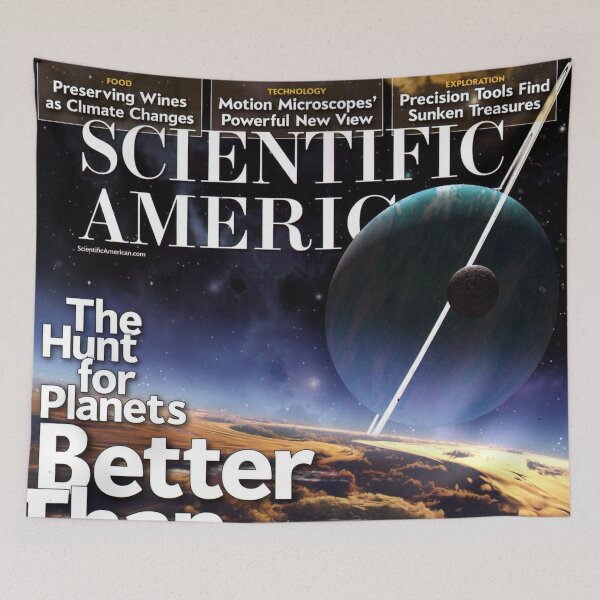 Item preview, Scientific American Magazine Cover Fan Art Original Custom Vintage Science Physics Biology Poster Wall Art Tee Design designed and sold by Cool Robot Bro..