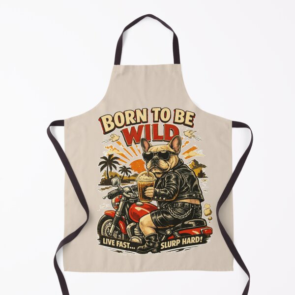 Item preview, French Buldog drinke coffie on motorbike designed and sold by DIGOR shop.