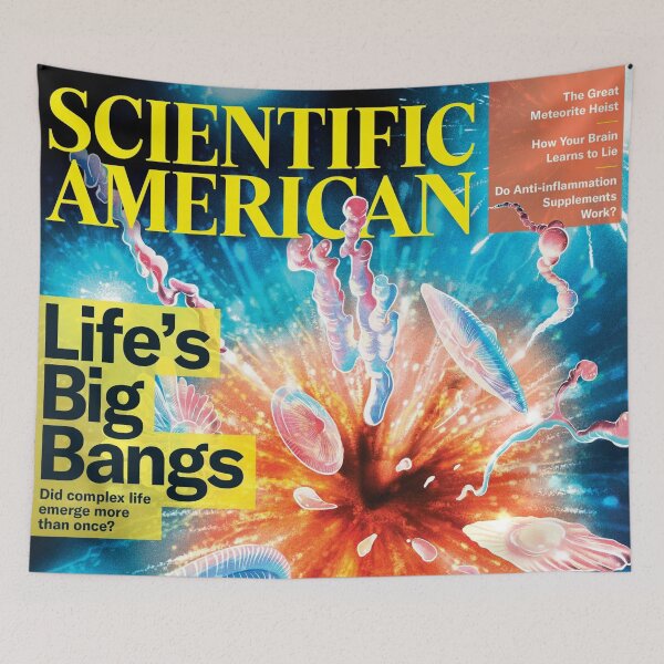 Item preview, Scientific American Magazine Cover Fan Art Original Custom Vintage Science Physics Biology Poster Wall Art Tee Design designed and sold by Cool Robot Bro..