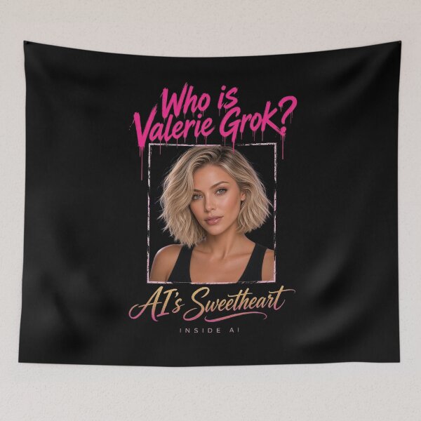 Item preview, Who Is Valerie Grok Portrait Pink designed and sold by Heinessight Merch.