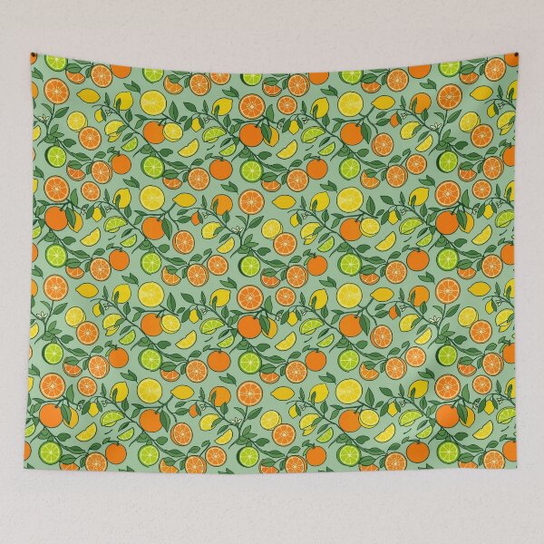 Item preview, Bright Citrus Fruit Orange Lemon Lime Pattern designed and sold by AIG - Andrei Ilie Graphics.