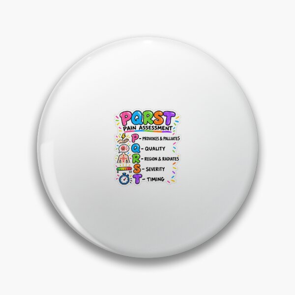 Item preview, PQRST Pain Assessment Drawn Study Aid Nursing Sticker designed and sold by isokinetic.