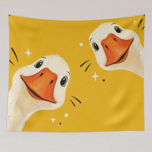 Item preview, Two happy gooses with bright smiles designed and sold by anytka.