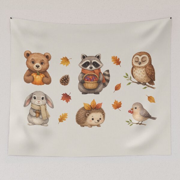 Item preview, cute autumn woodland animals designed and sold by 123ks.