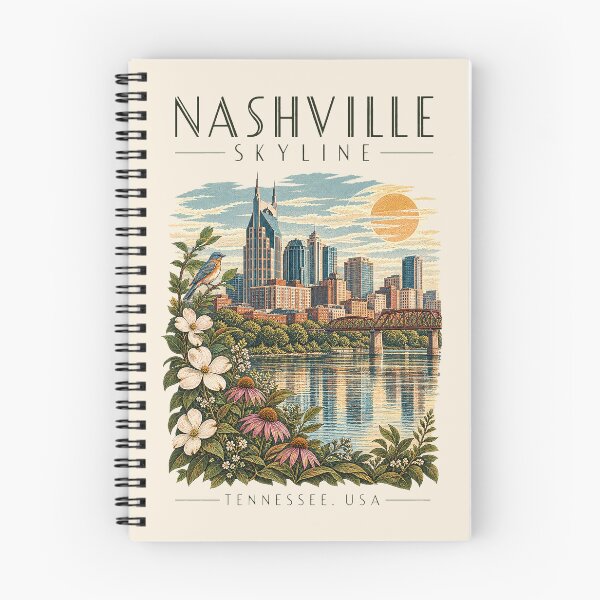 Item preview, Nashville Skyline, Tennessee, USA [Vintage Illustration] designed and sold by elektronen.