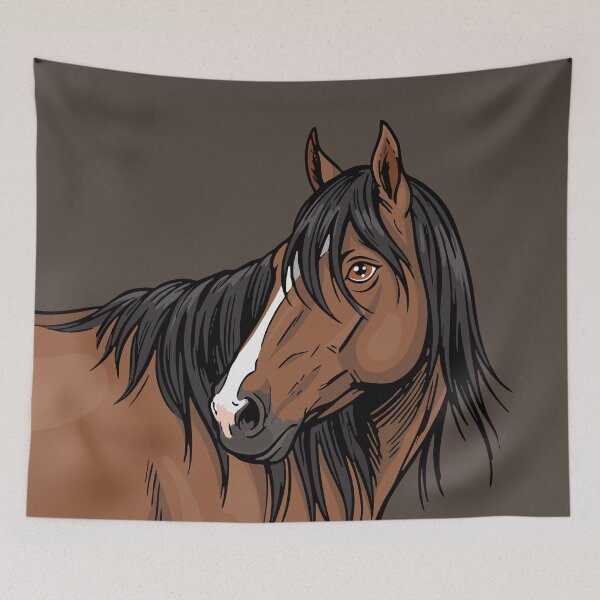 Item preview, The head of the Adaev horse with a long black mane designed and sold by Cheval-de-coeur.