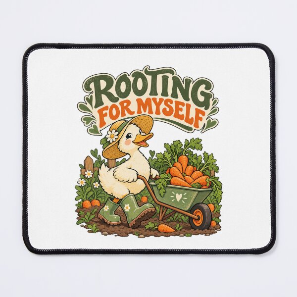 Item preview, Rooting for Myself — Gardening Duck designed and sold by Good Mood Foundry.