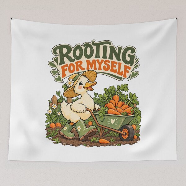 Item preview, Rooting for Myself — Gardening Duck designed and sold by Good Mood Foundry.