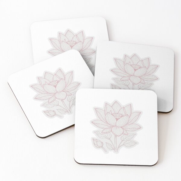Item preview, Pink Lotus Sticker | Lotus Flower Die Cut Sticker | Fine Line Botanical Decal | Zen Flower Laptop Sticker designed and sold by FineLineBotanical .