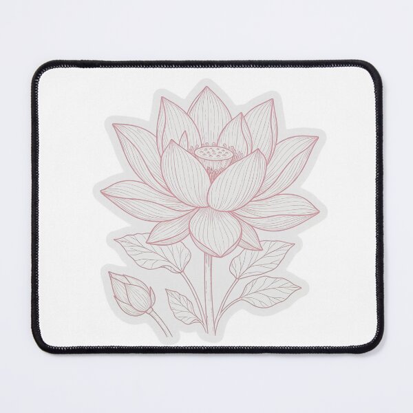 Item preview, Pink Lotus Sticker | Lotus Flower Die Cut Sticker | Fine Line Botanical Decal | Zen Flower Laptop Sticker designed and sold by FineLineBotanical .