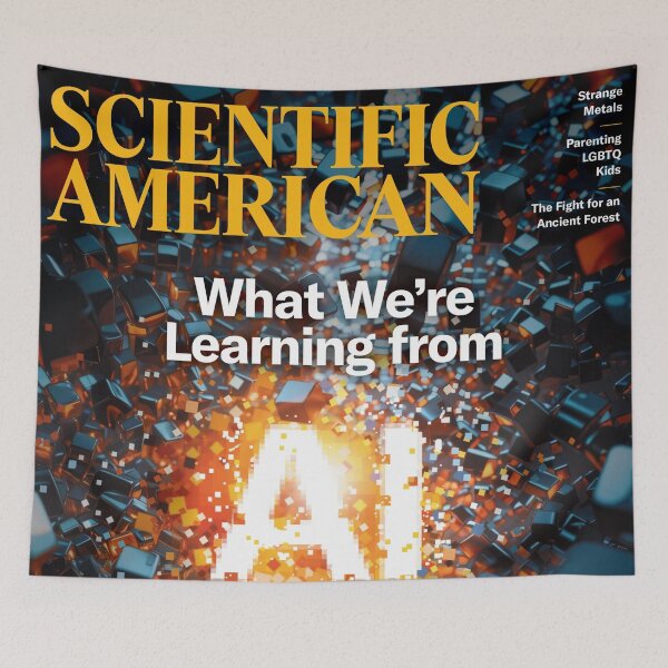 Item preview, Scientific American Magazine Cover Fan Art Original Custom Vintage Science Physics Biology Poster Wall Art Tee Design designed and sold by Cool Robot Bro..
