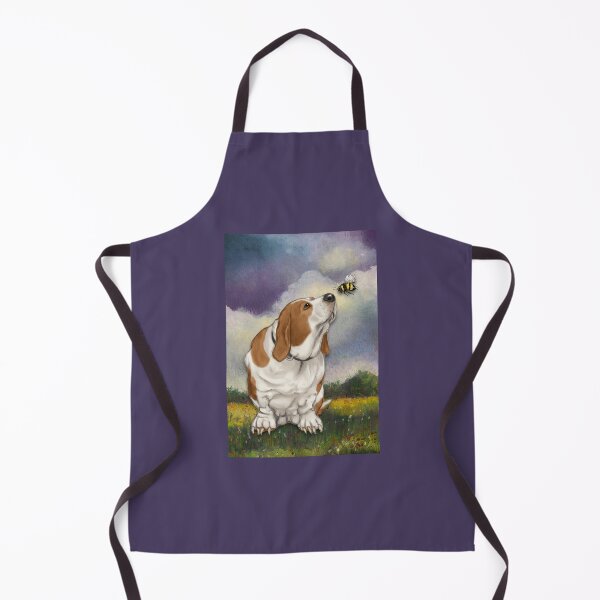 Item preview, Basset Hound Dog with Bee in Country Landscape designed and sold by JoyfulWhimsy.