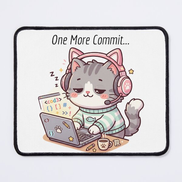 Item preview, Sleepy Cat Programmer – One More Commit designed and sold by Mbk Studios.