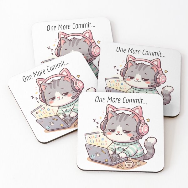 Item preview, Sleepy Cat Programmer – One More Commit designed and sold by Mbk Studios.