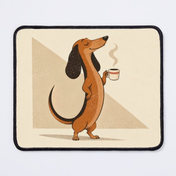 Item preview, Dachshund enjoys a cup of coffee designed and sold by anytka.