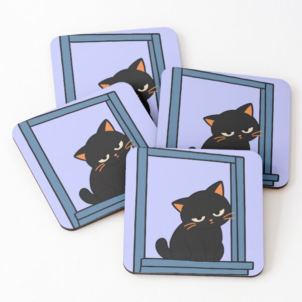 Item preview, Black Cat at the Window Funny Cat designed and sold by MewMade.