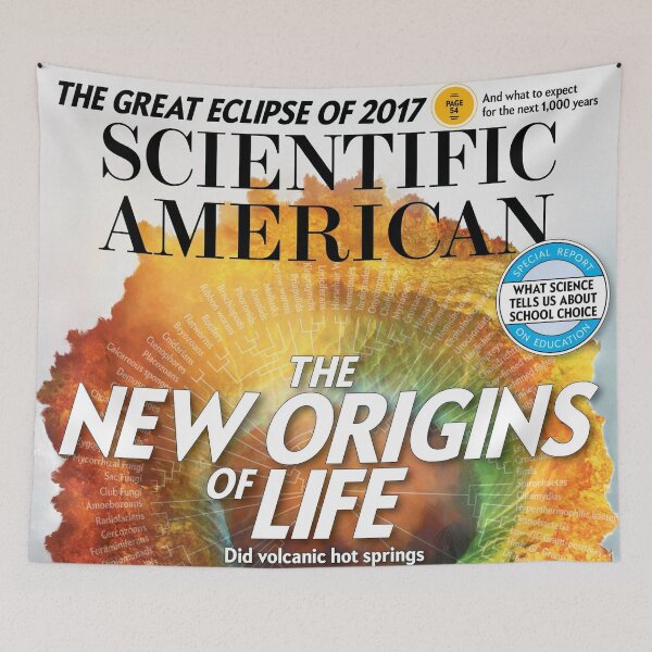 Item preview, Scientific American Magazine Cover Fan Art Original Custom Vintage Science Physics Biology Poster Wall Art Tee Design designed and sold by Cool Robot Bro..