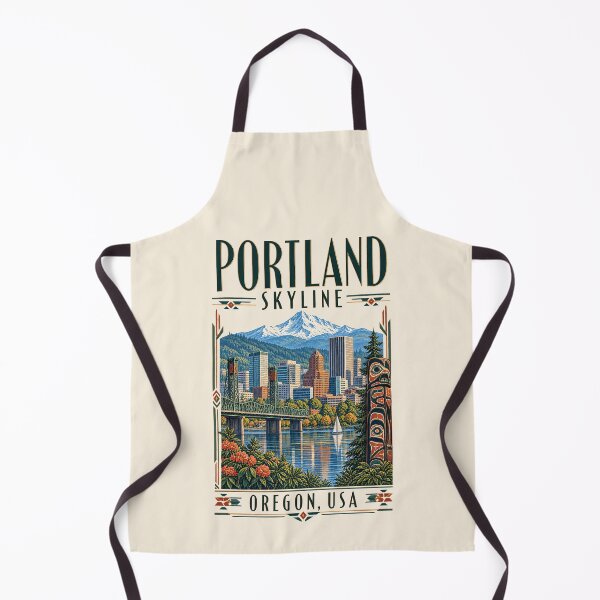 Item preview, Portland Skyline, Oregon, USA [Vintage Illustration] designed and sold by elektronen.