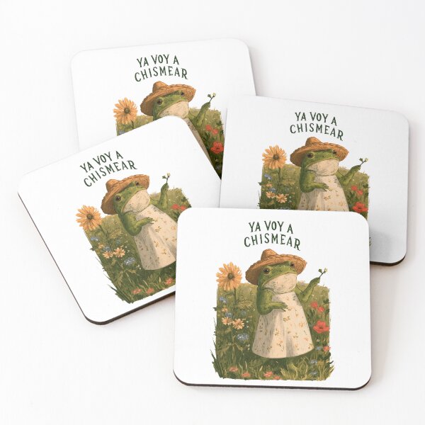 Item preview, Ya Voy a Chismear Funny Gossiping Frog Cottagecore Style designed and sold by DyzioSupply.
