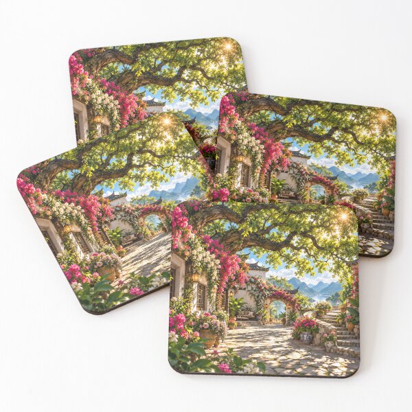 Item preview, Chinese Courtyard Garden Flowering Tree Mountain Lake Wall Art designed and sold by IRON SIREN.