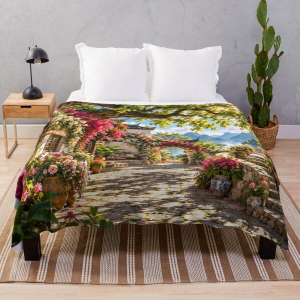 Item preview, Chinese Courtyard Garden Flowering Tree Mountain Lake Wall Art designed and sold by IRON SIREN.