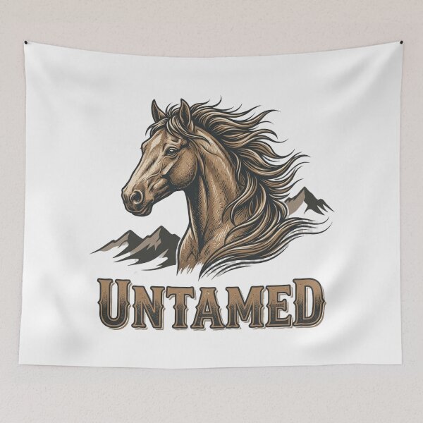 Item preview, Untamed Wild Horse Stallion Western Vintage Art designed and sold by  Color & Form.