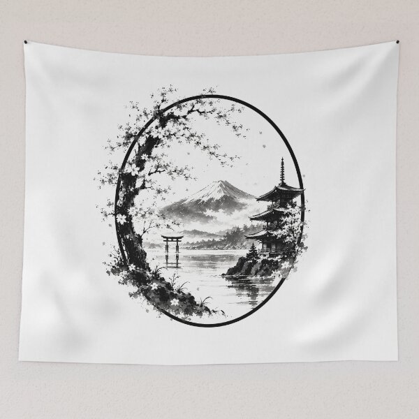 Item preview, Japanese natural landscape designed and sold by Dryshark.